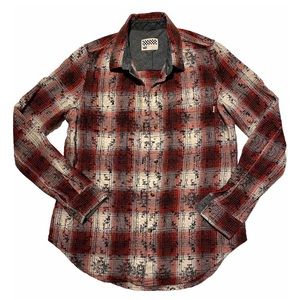 Vans Women’s Plaid Shirt, Red White Black, Size S
